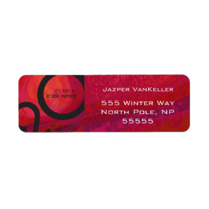 Red Decade Birthdday Return Address Label