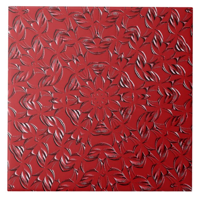 Red Decorative Ceramic Tile (Front)