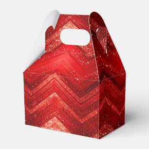 Red Decorative Christmas Glitter Holiday Gift Box