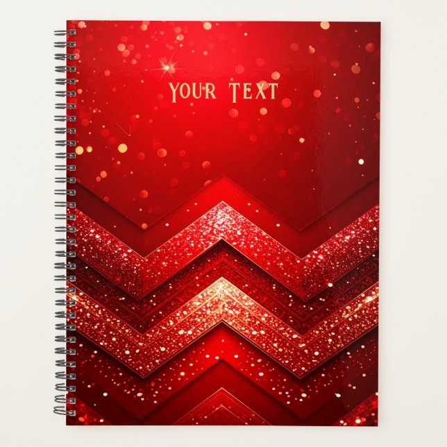 Red Decorative Christmas Glitter Holiday Planner (Front)