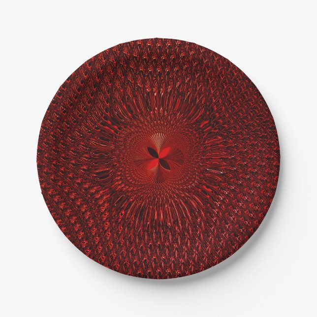 Red Decorative Christmas Paper Plate (Front)
