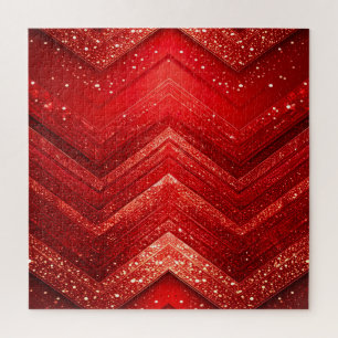 Red Decorative Glitter Jigsaw Puzzle