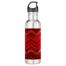 Red Decorative Glitter Water Bottle