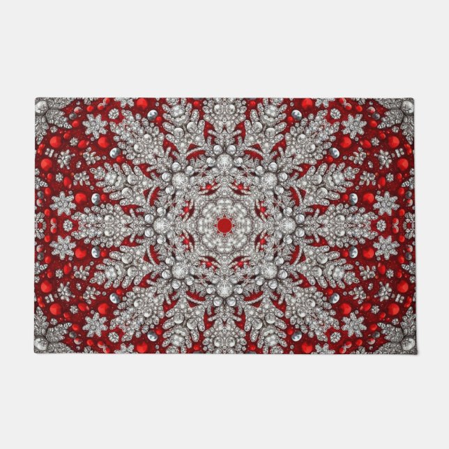 Red Decorative Holiday Doormat (Front)