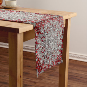 Red Decorative Holiday Table Runner