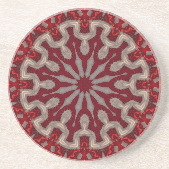 Red Decorative Sandstone Coaster (Front)