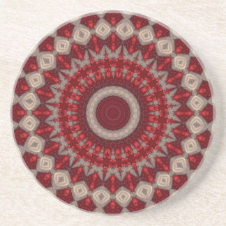 Red Decorative Sandstone Coaster