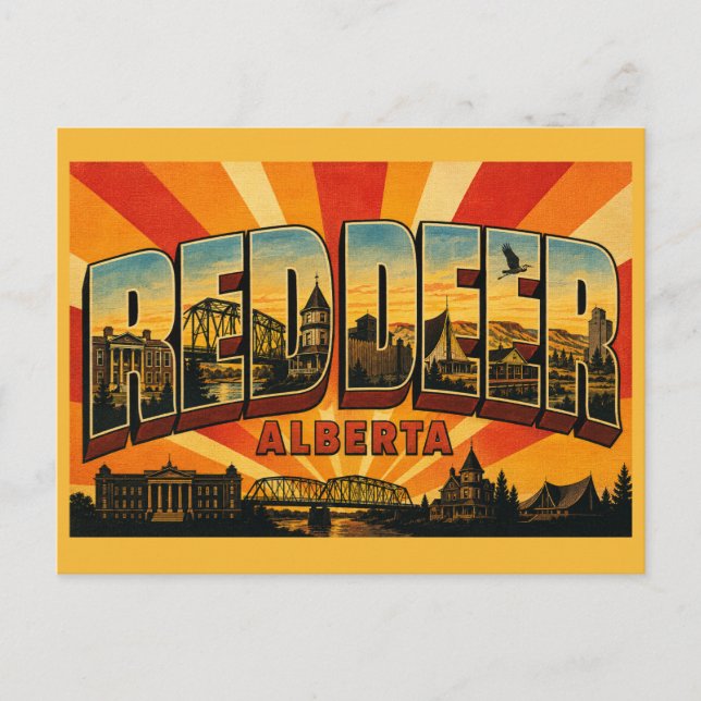 Red Deer Alberta Central Hub Postcard (Front)