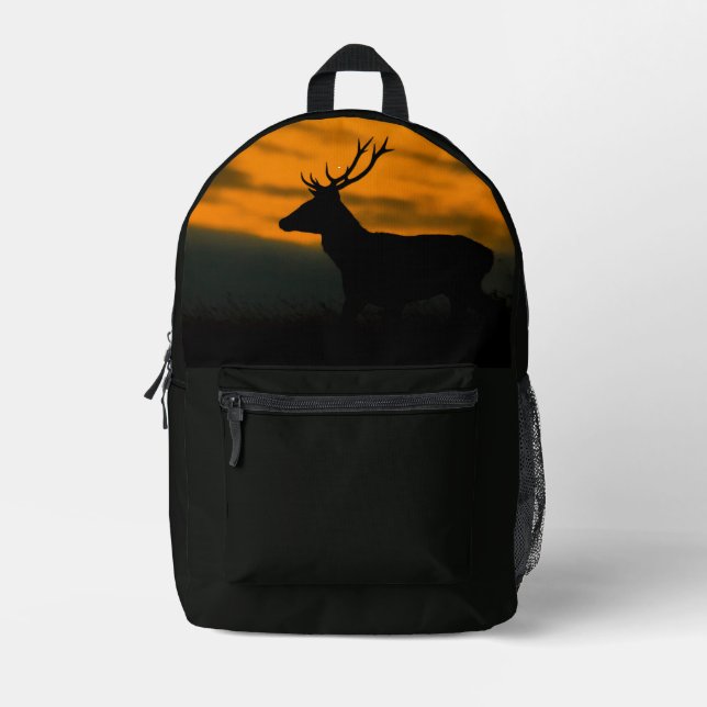 Red Deer at Dawn Printed Backpack (Front)