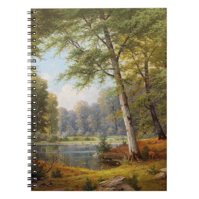 Red Deer by the Forest Pond Notebook (Front)