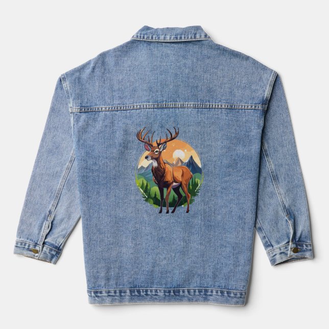 Red Deer Denim Jacket (Back)