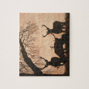 Red Deer Evening Silhouette 110 piece Puzzle