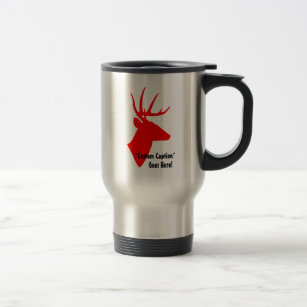 Red Deer Head w/ Custom Text Travel Mug