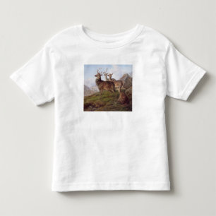 Red Deer in a Highland Landscape, 1872 (oil on can Toddler T-Shirt