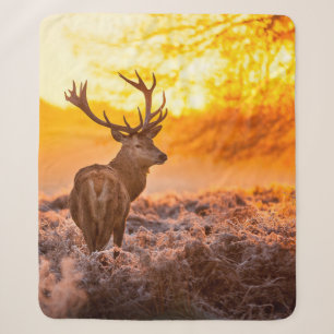 Red Deer in Morning Sun. deer,animal,wildlife,natu Sherpa Blanket