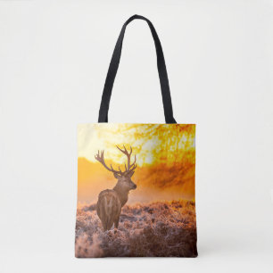 Red Deer in Morning Sun. deer,animal,wildlife,natu Tote Bag