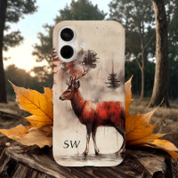 Red Deer In The Forest Monogrammed