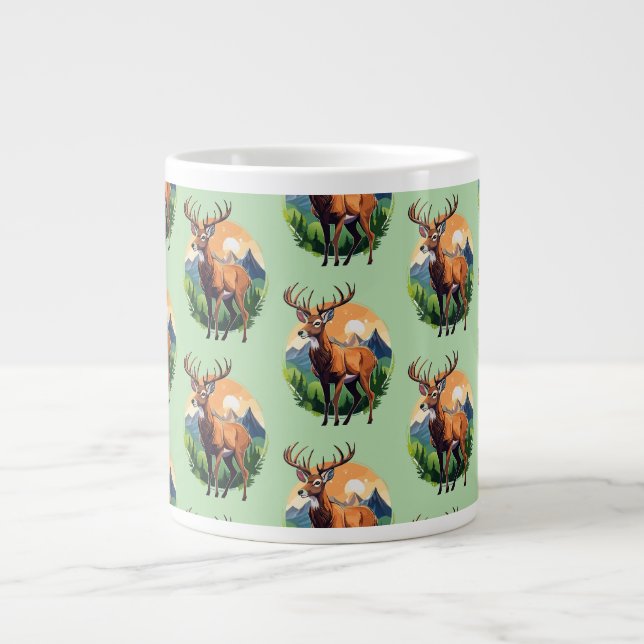 Red Deer Large Coffee Mug (Front)
