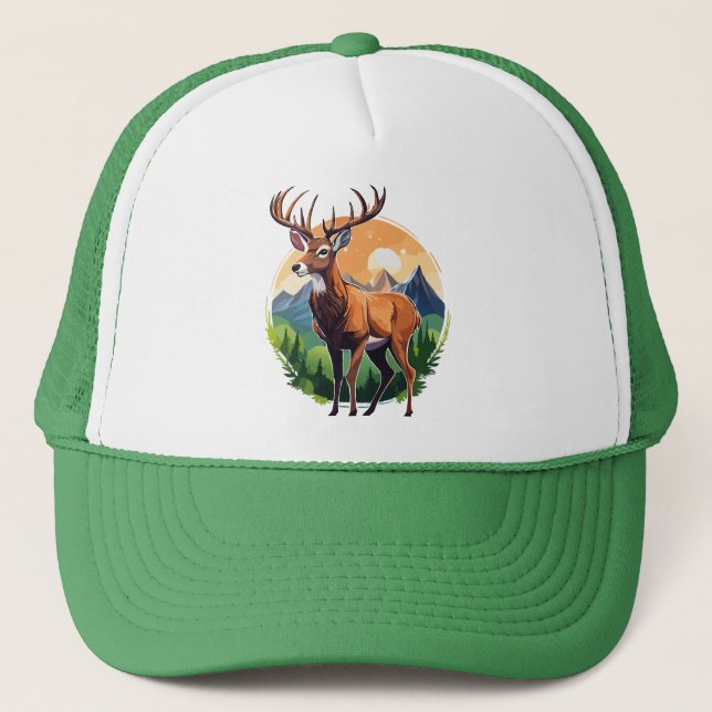 Red Deer Trucker Hat (Front)