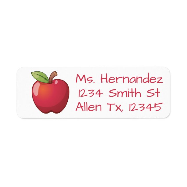 Red Delicious Apple Return Address Label (Front)