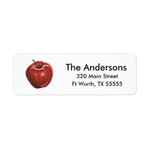 Red Delicious Apple Return Address Labels