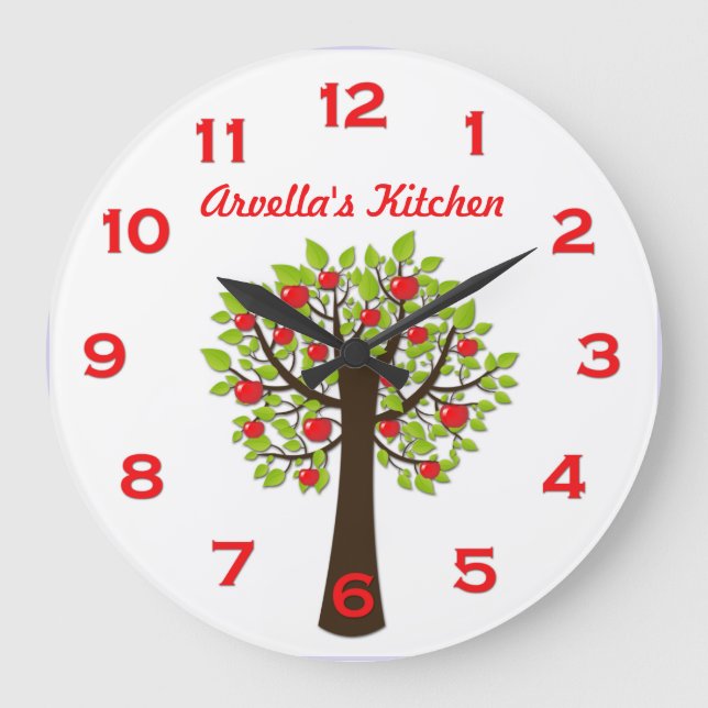 Red Delicious Apple Tree Personalised Wall Clock (Front)