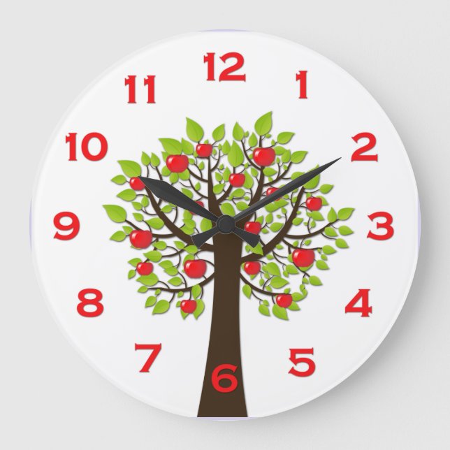 Red Delicious Apple Tree Wall Clock (Front)