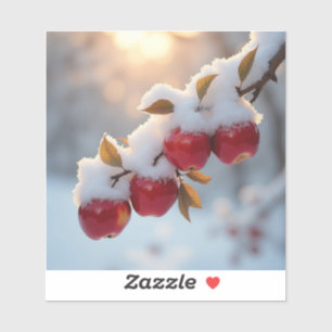 Red delicious apples in snow