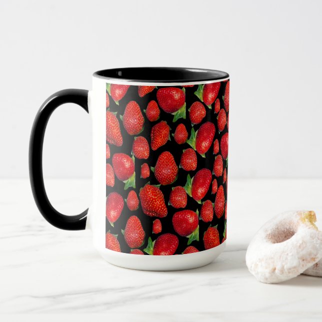 Red Delicious Strawberries,  Mug (With Donut)