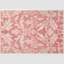 Red Demask Decoupage Paper