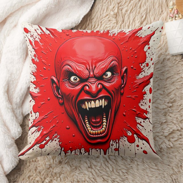 Red Demon Fury Art Cushion (Blanket)