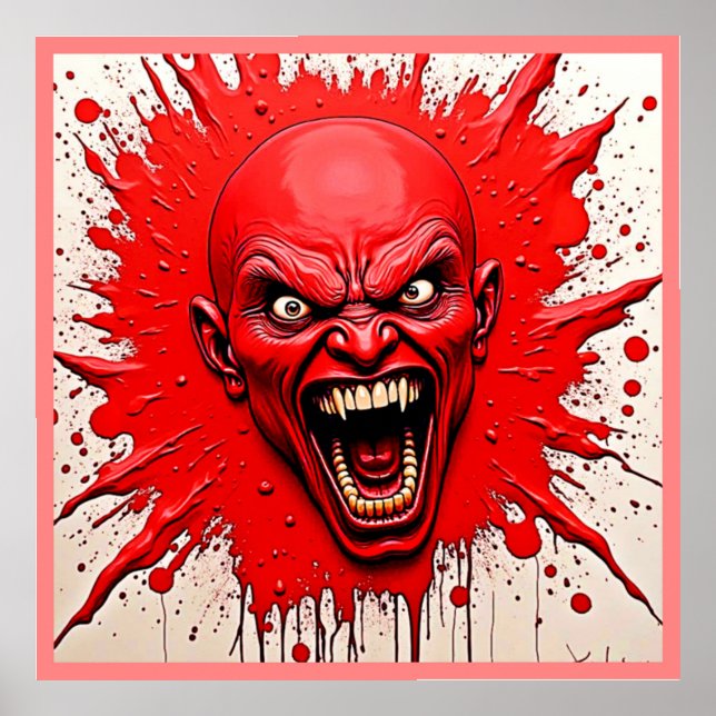 Red Demon Fury Art Poster (Front)