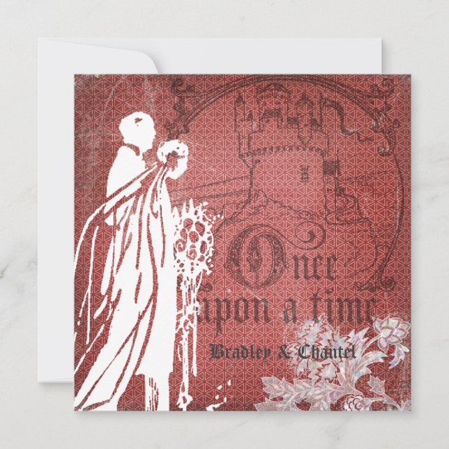 Red Designs Once Upon a Time  Wedding Invitation (Front)