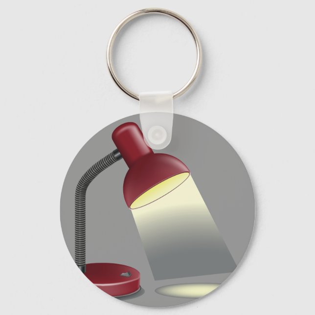 Red Desk Lamp Modern Lighting Key Ring (Front)