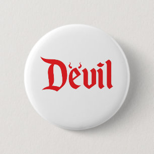 Red devil 6 cm round badge