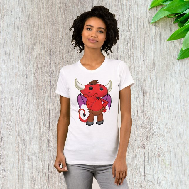Red Devil Bat Womens T-Shirt (Creator Uploaded)