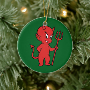 Red Devil Ceramic Ornament