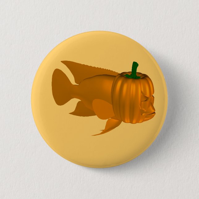 Red Devil Cichlid 6 Cm Round Badge (Front)