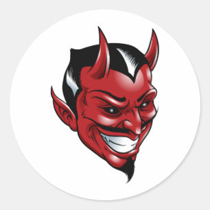 Red Devil Classic Round Sticker