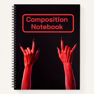 Red Devil Hands Devil Horns Horror Notebook