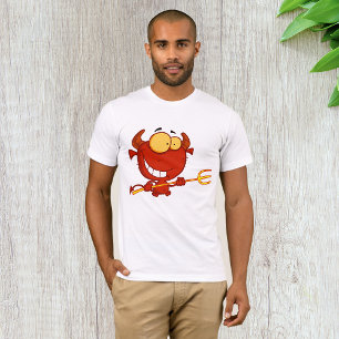 Red Devil Holding A Pitchfork Mens T-Shirt