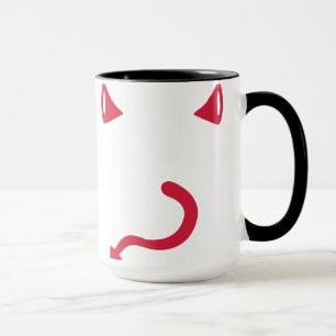 Red devil horns tail mug