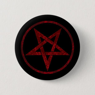 Red Devil Pentagram 6 Cm Round Badge