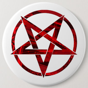 Red Devil Pentagram 6 Cm Round Badge