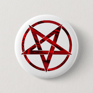 Red Devil Pentagram 6 Cm Round Badge
