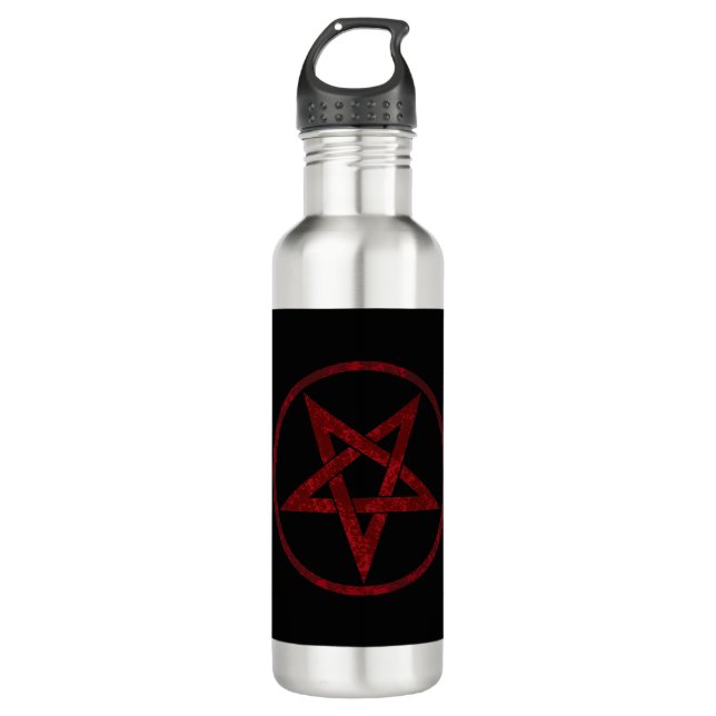 Red Devil Pentagram 710 Ml Water Bottle (Front)
