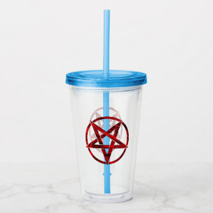 Red Devil Pentagram Acrylic Tumbler