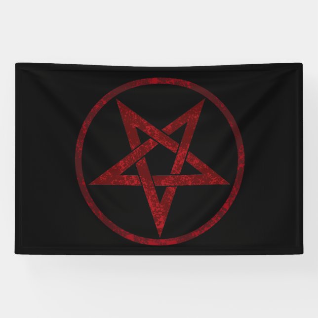 Red Devil Pentagram Banner (Horizontal)