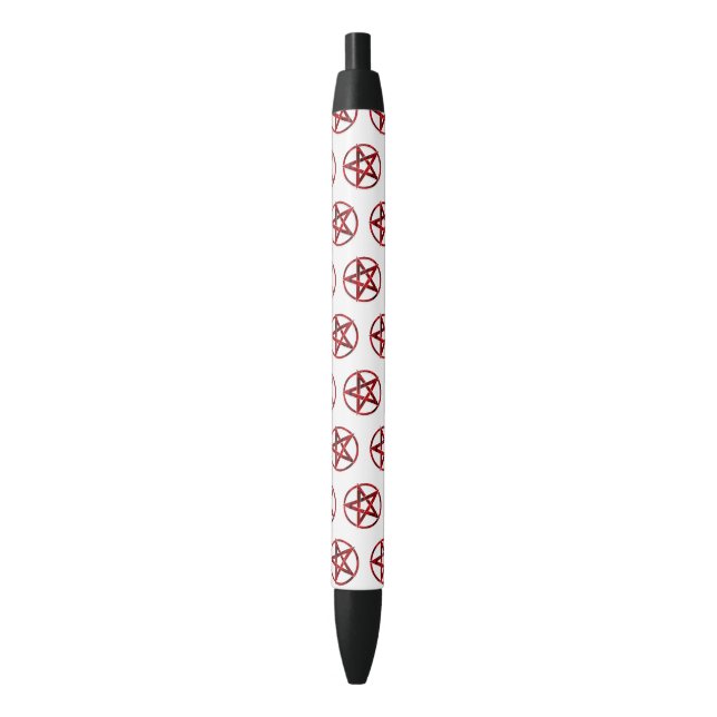 Red Devil Pentagram Black Ink Pen (Front Vertical)