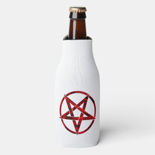 Red Devil Pentagram Bottle Cooler (Bottle Front)